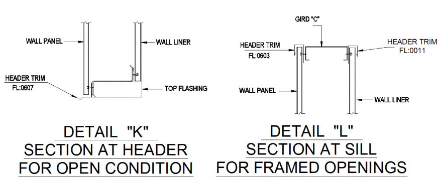 Section of header & section of sill Detail