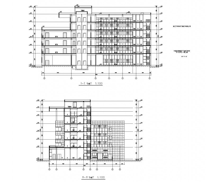 Section of multi-story housing building plan