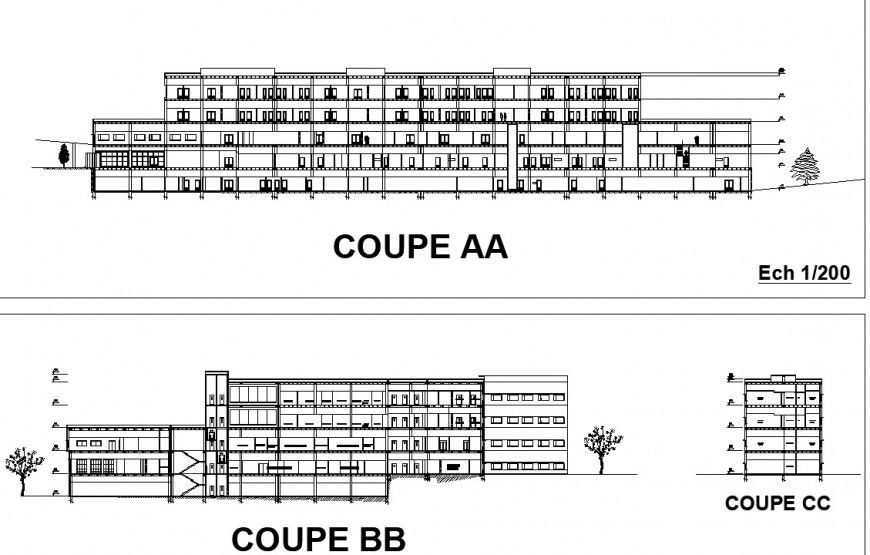 Section of shopping mall detail dwg file
