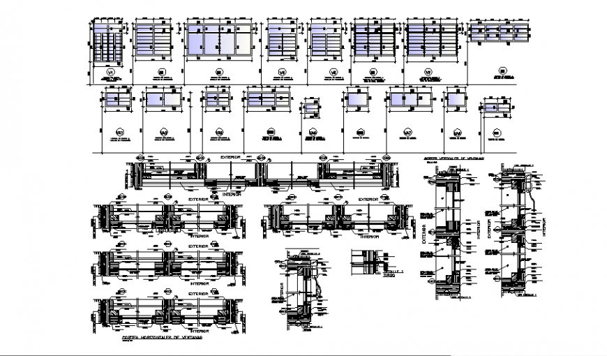 Section of window plan and section layout file