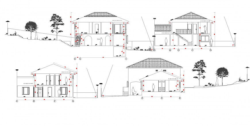 Section one family housing plan autocad file