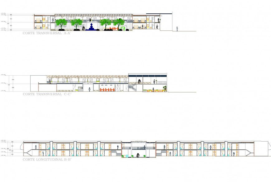 Section public square plan detail dwg file