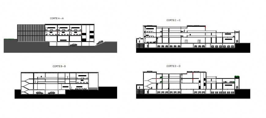 Section school commercial building plan