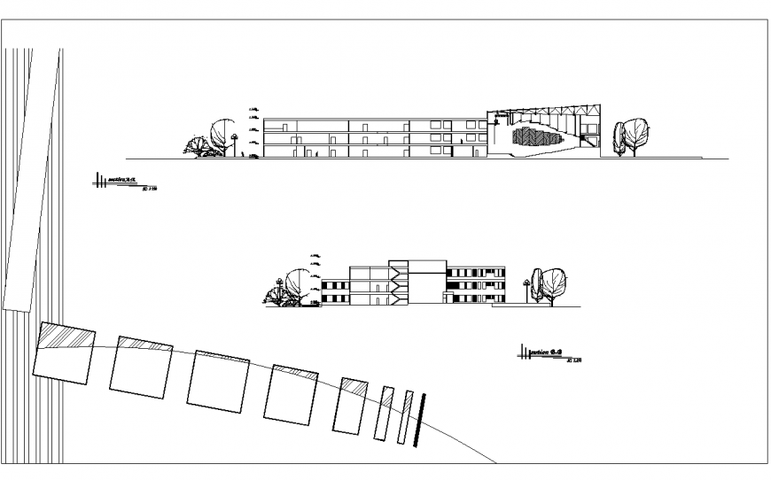 Section school of arts and architecture autocad file