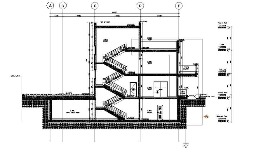 Section stair plan autocad file