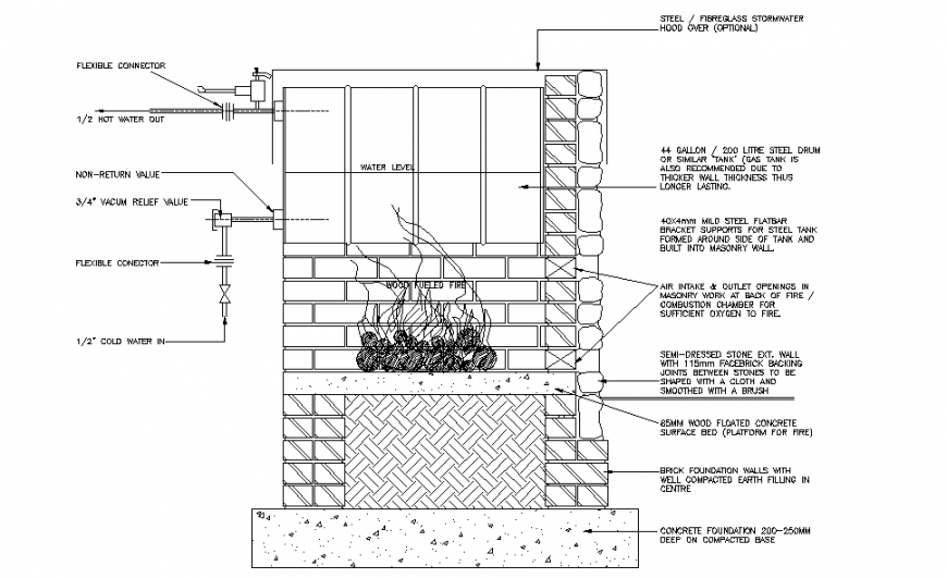 Section structure mansion Construction design