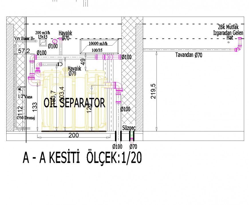 Section tank plan autocad file