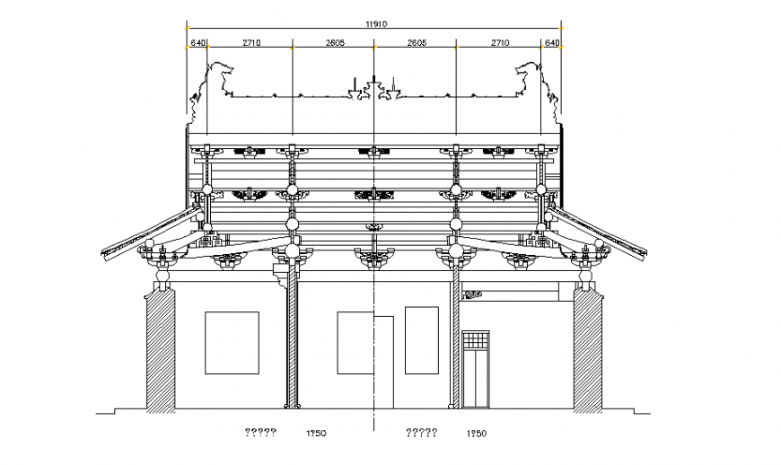 Section Temple Court plan autocad file