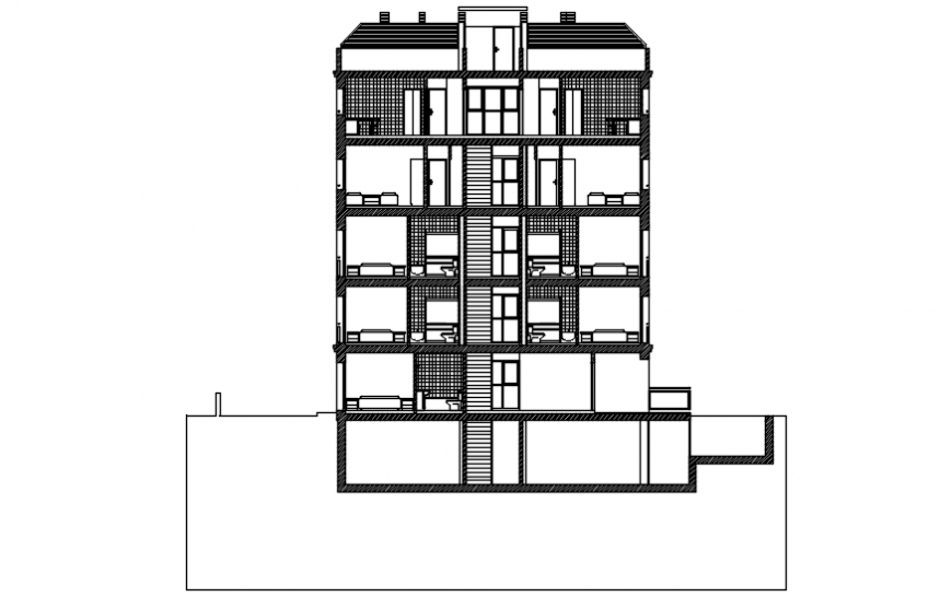 Section view of house in auto cad file