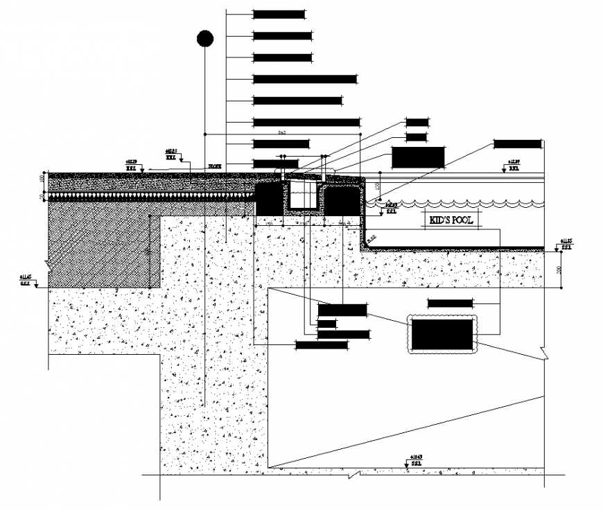Section water proofing plan detail dwg file