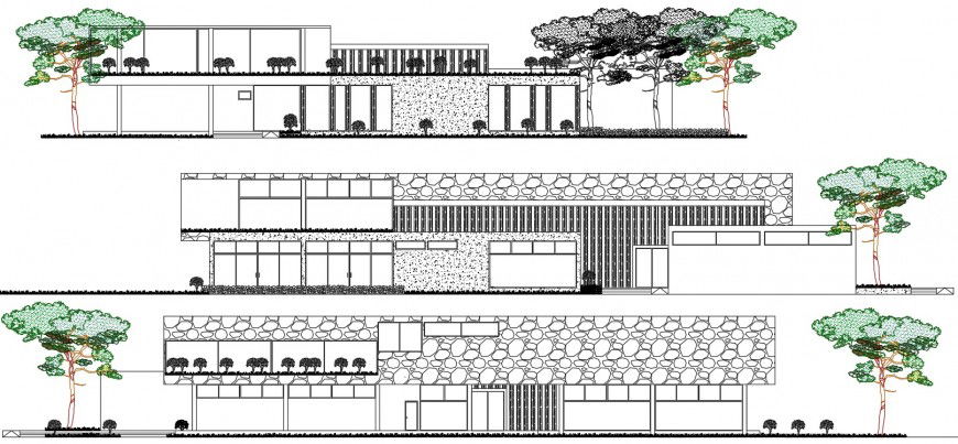 Sectional detail and elevation of a library