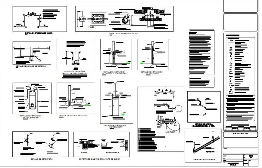 Sectional detail of a installation
