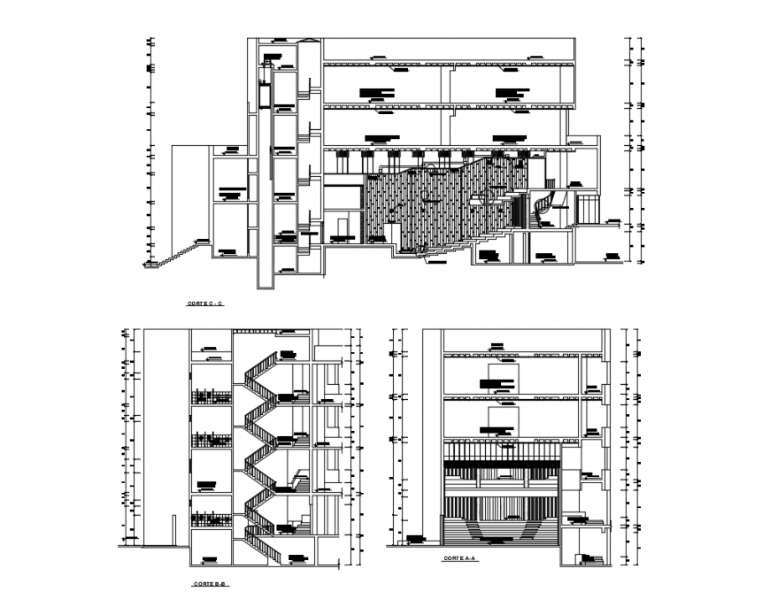Sectional detail of a building detail dwg file, autocad format