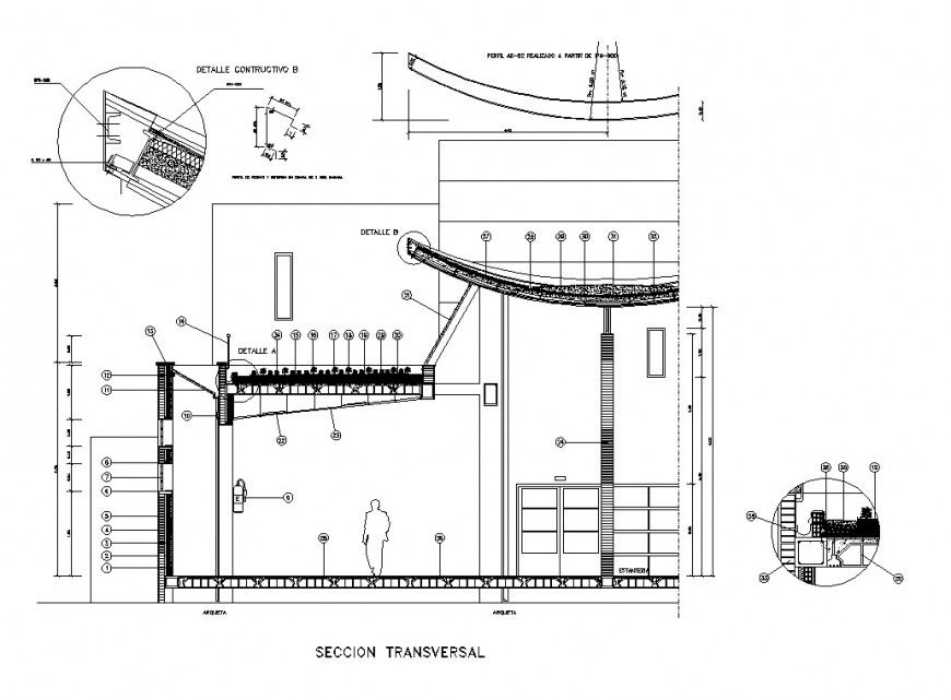 Construction Unit Sectional Detail 2D DWG Layout