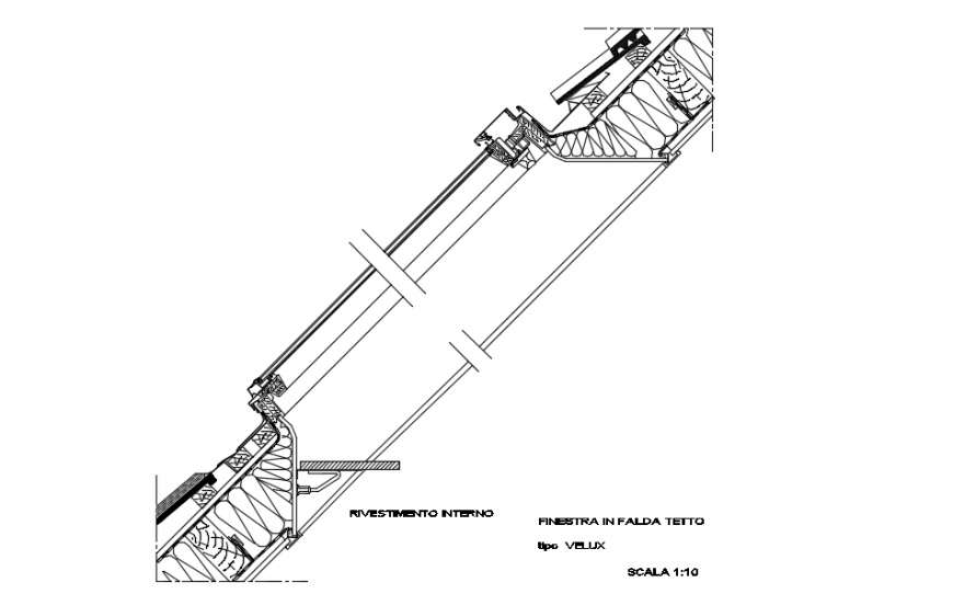 Sectional detail of a framing structure design