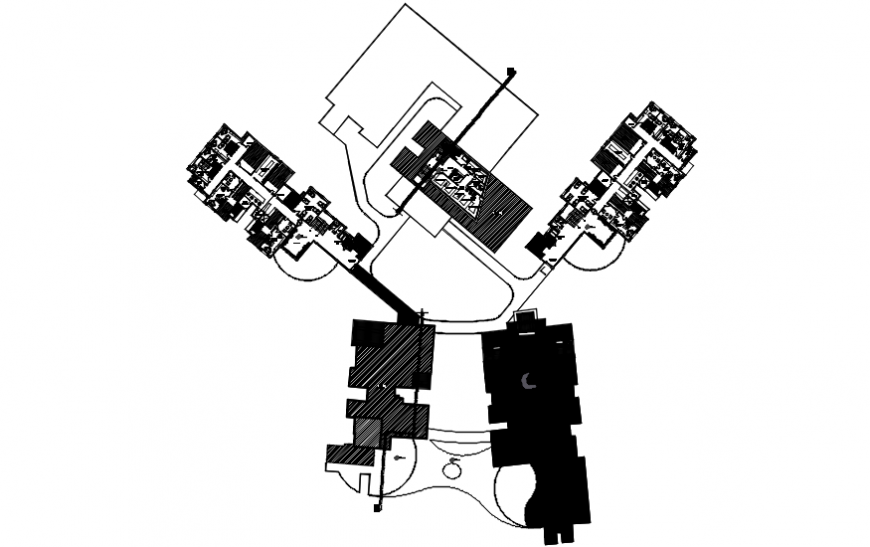 Sectional detail of a hospital plan details