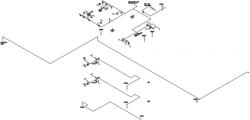 Sectional detail of a installation of hospital 2d file