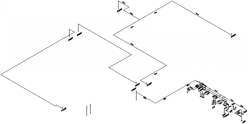 Sectional detail of a installation plan of hospital