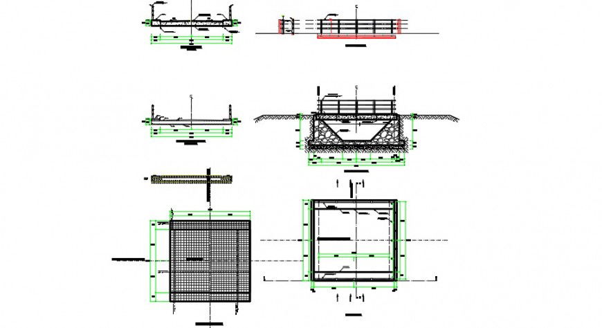 Sectional detail of a wall with dimensions dwg file