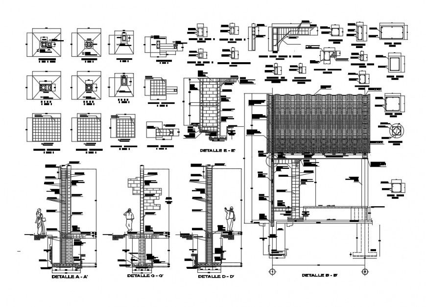 Sectional detail of an construction unit layout file in autocad format