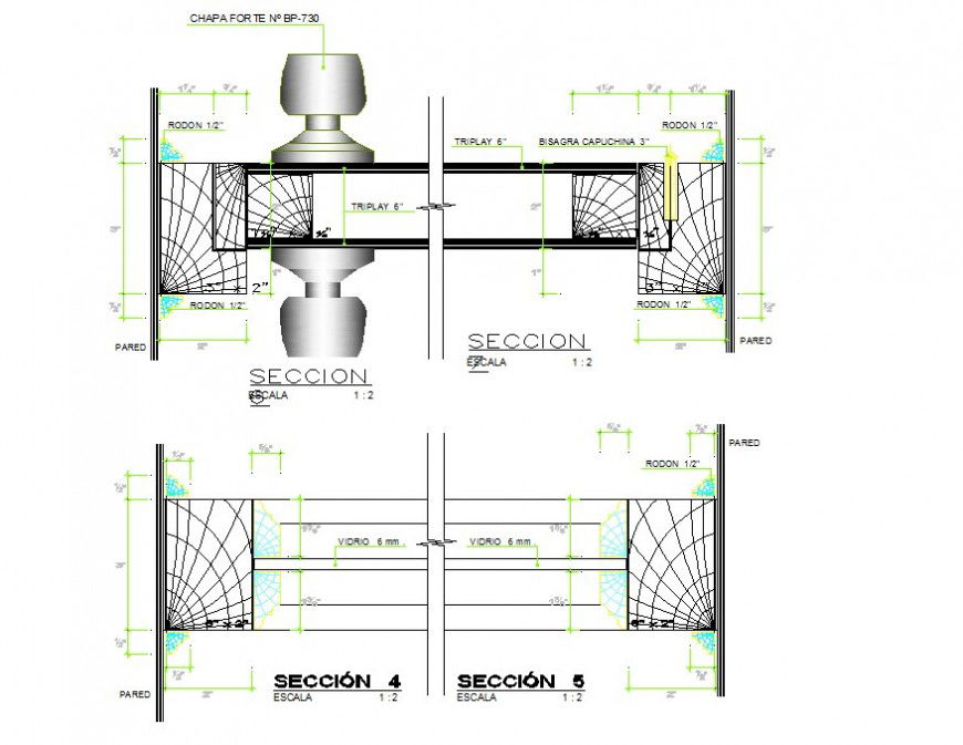 Sectional detail of fountain 2d view CAD block layout file in autocad format