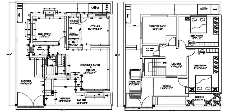 Sectional detail of house view