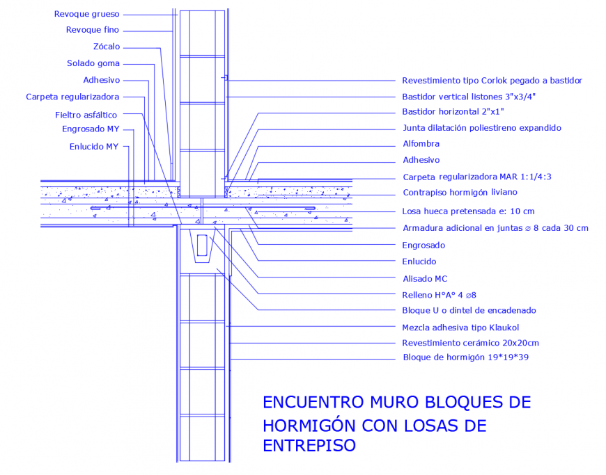 Sectional detail of RCC structure 2d view autocad file