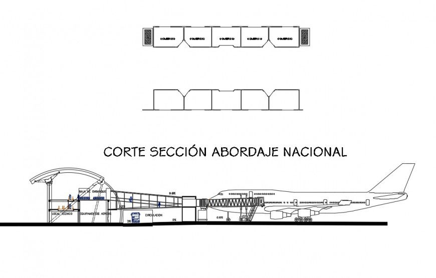 Sectional detail of taxiway detail 2d view layout file in autocad format