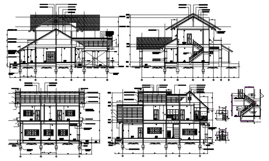 Sectional details of apartment units autocad software file