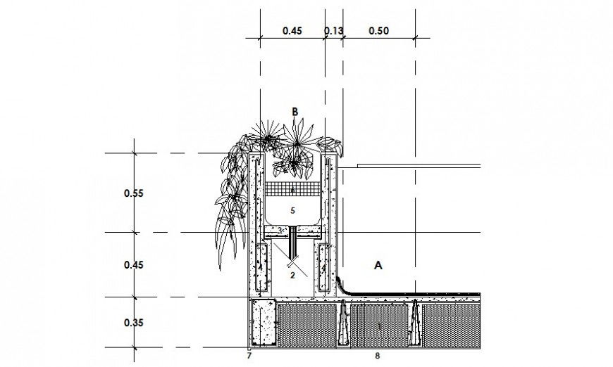 Sectional details of construction units autocad file