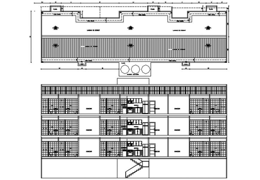 Sectional drawings details of apartment autocad file