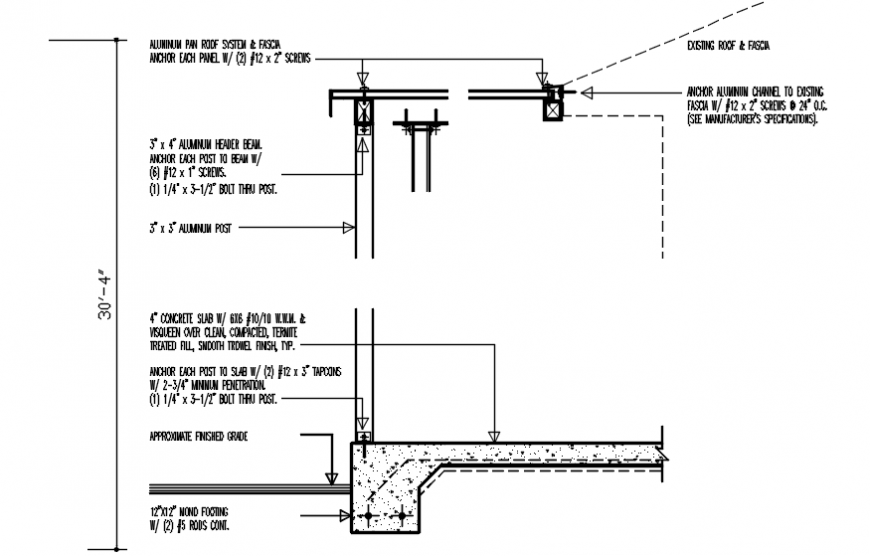 Sectional drawings details of wall 2d view autocad file