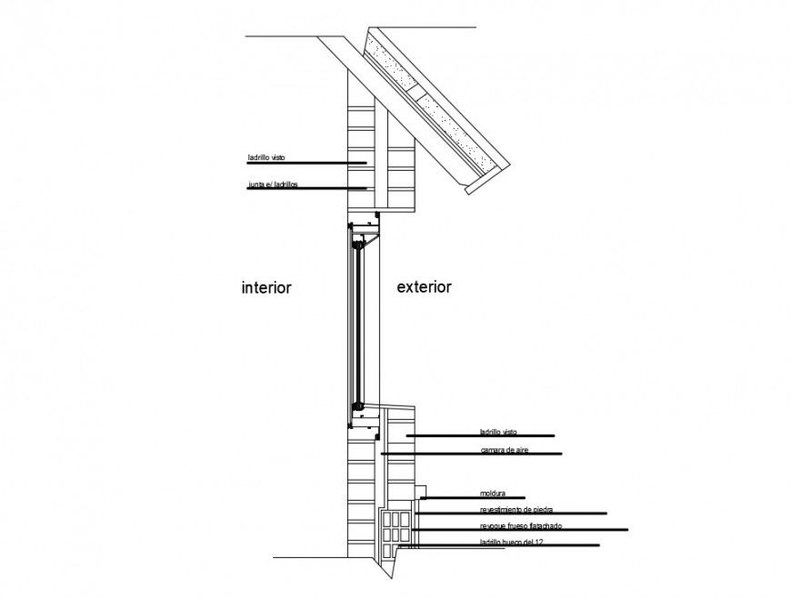 Sectional drawings of roofing structure 2d view autocad software file