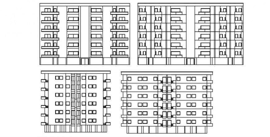 Sectional elevation of a apartment model