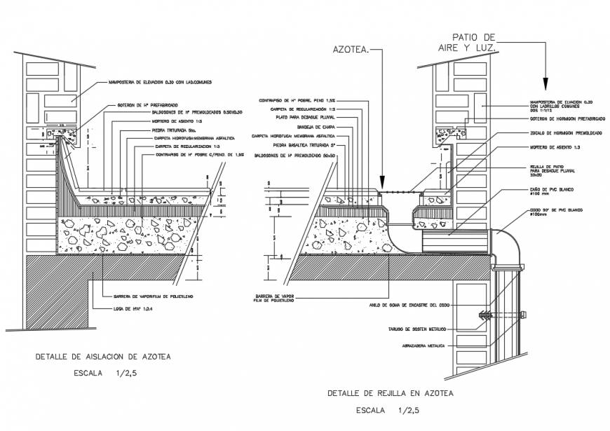 Sectional elevation of roof top elevation dwg file