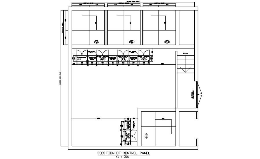 section details having the Position of control panel AutoCAD DWG 2D drawing file is provided.Download the AutoCAD 2D DWG file.