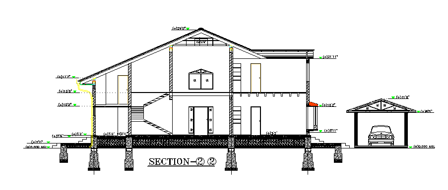 section details of the G+1 house AutoCAD DWG drawing file is provided.Download the AutoCAD 2D DWG file.