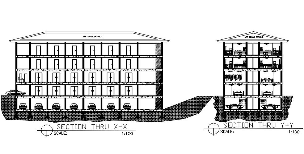 section details of the hotel AutoCAD DWG drawing file is provided. Download the Free AutoCAD 2D DWG file.