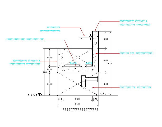 section details of the washbasin are given in this AutoCAD 2D DWG file. Download the AutoCAD 2D Drawing file now.