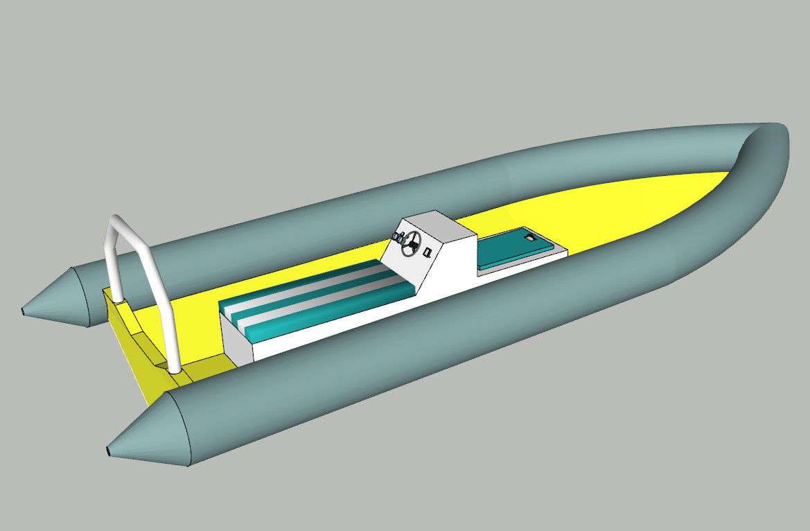 3D Seeped Boat CAD Drawing with Full Model Plan Layout DWG File