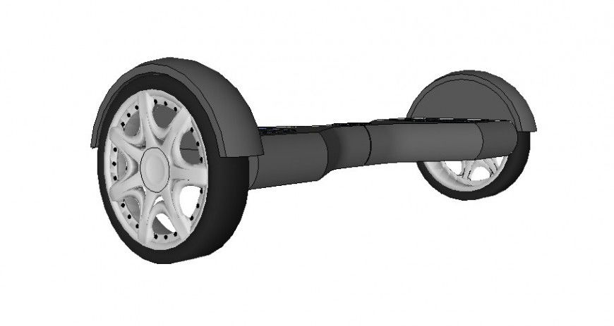 Seg-way detail 3d model CAD blocks layout sketch-up file