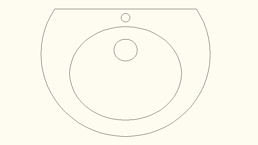 Semi-circular detail sink elevation and plan autocad file