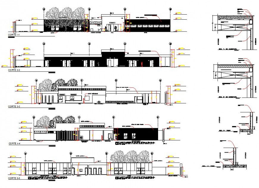 Seminar hall building detail drawing in dwg AutoCAD file.