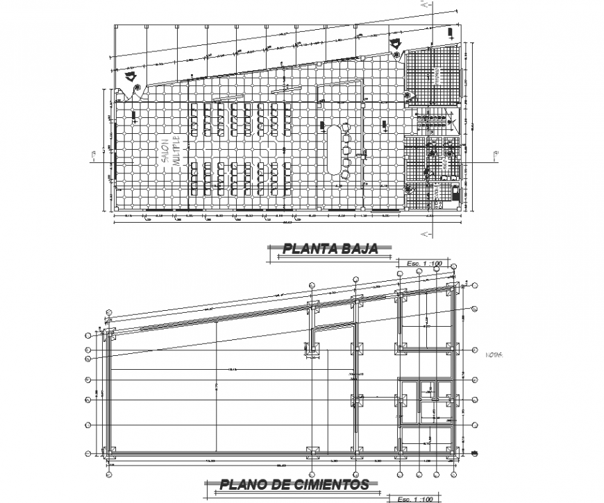 Seminar hall plan drawing in dwg file.