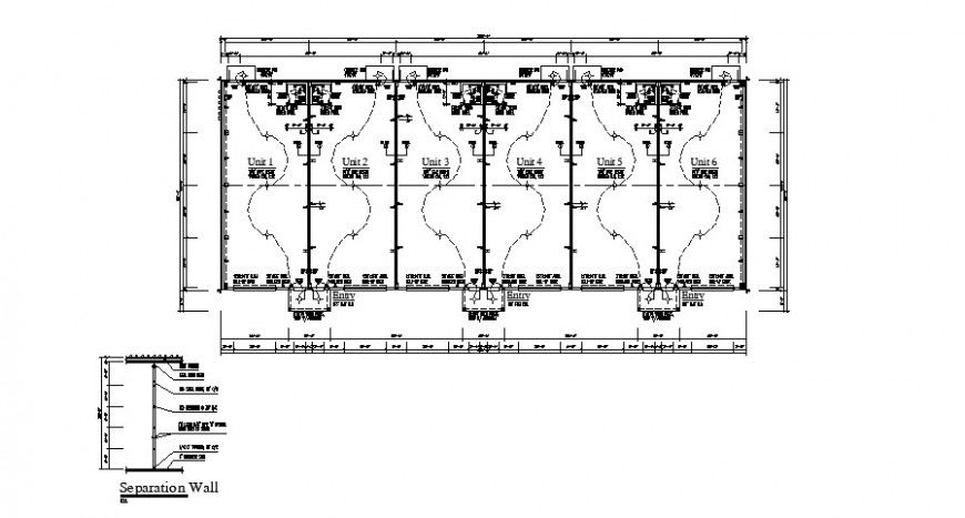 Separation wall with electrical fittings details drawing in this autocad file