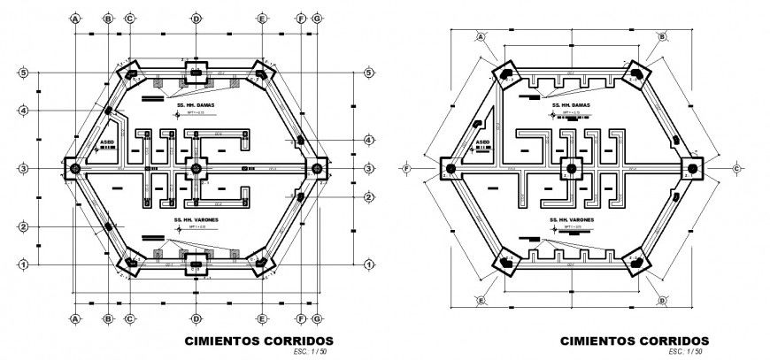 Service module plan drawing in dwg file.