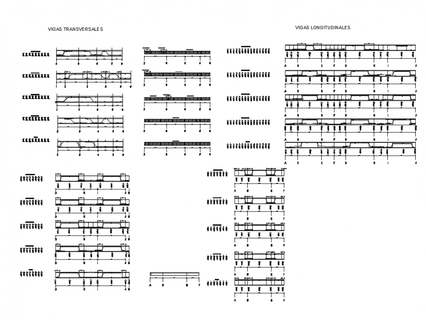 Several beam constructive structure details dwg file