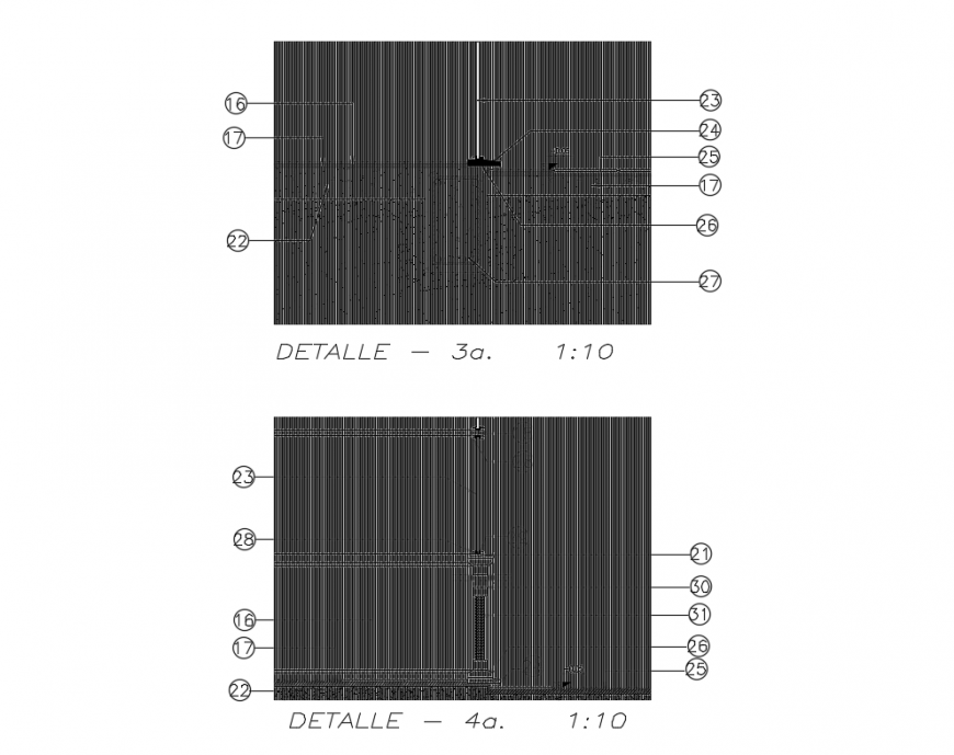 Several construction details of building with concrete and slab dwg file