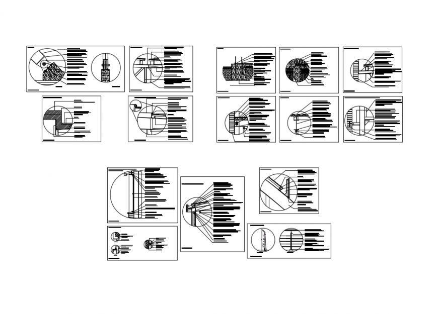 Several constructive details of building with column and beam dwg file