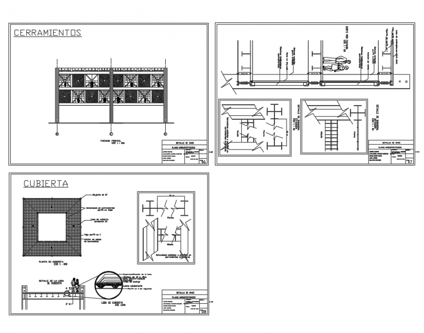 Several constructive details of house with footings and staircase dwg file